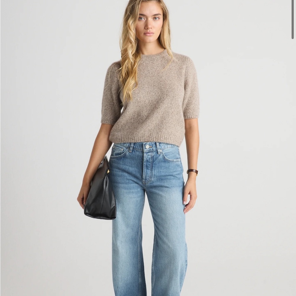 W cashmere Brenda short sleeve sweater
